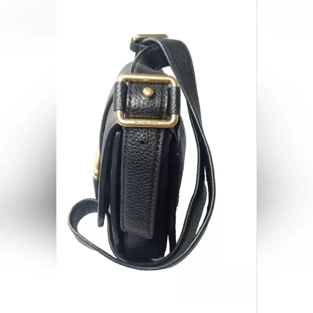 Michael Kors Maxine Pebbled Saddle bag - Black Leather